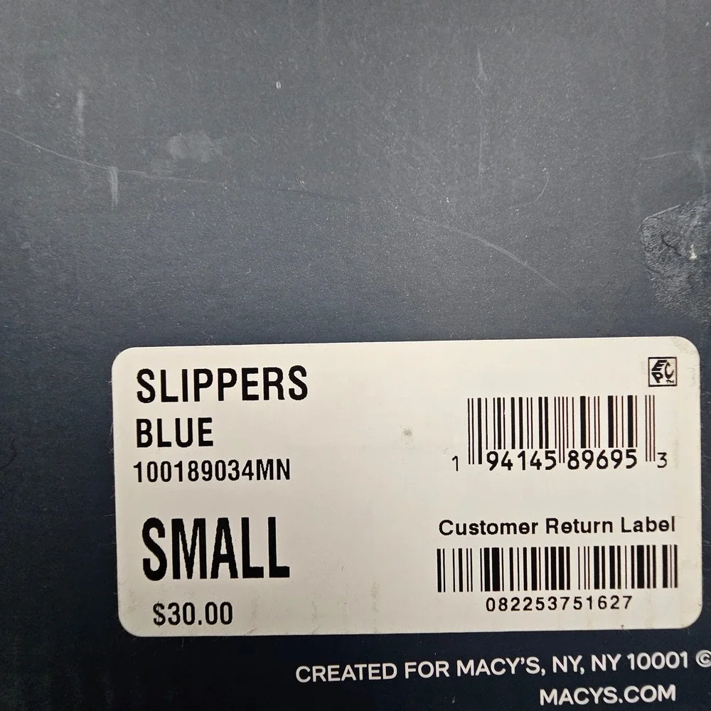 Club Room Men Slipper Plaid Scuff Indoor Outdoor Comfort Blue Small‎ 6-7